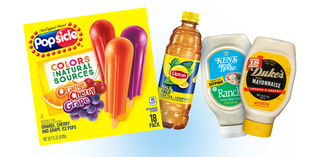 Popsicle, Lipton Tea, Ranch and Mayonnaise