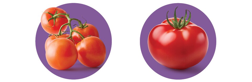 Vine-ripened and beefsteak tomatoes