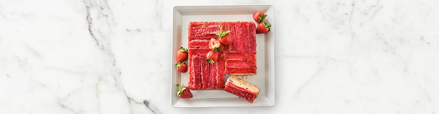 Rhubarb Upside Down Strawberry Cake Recipe
