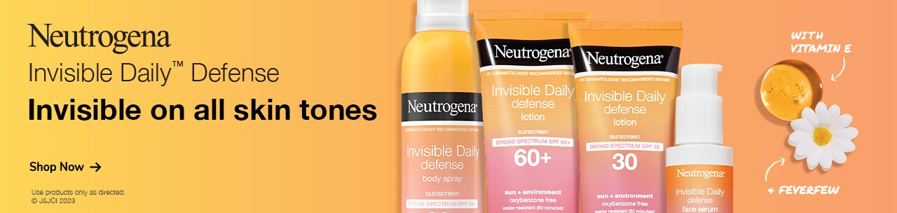 Shop Neutrogena invisible daily defense. Invisible on all skin tones