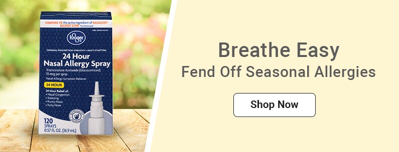 Fend off Seasonal Allergies Allergy Spray, wooden table