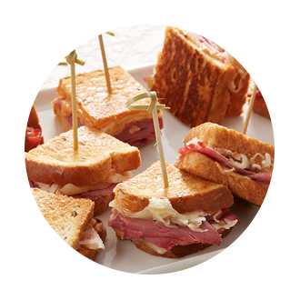 Rueben Grilled Cheese Bites