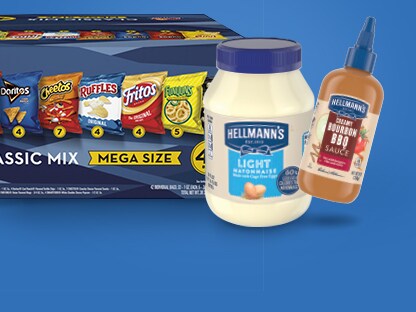 Stock up on Condiments & Snacks