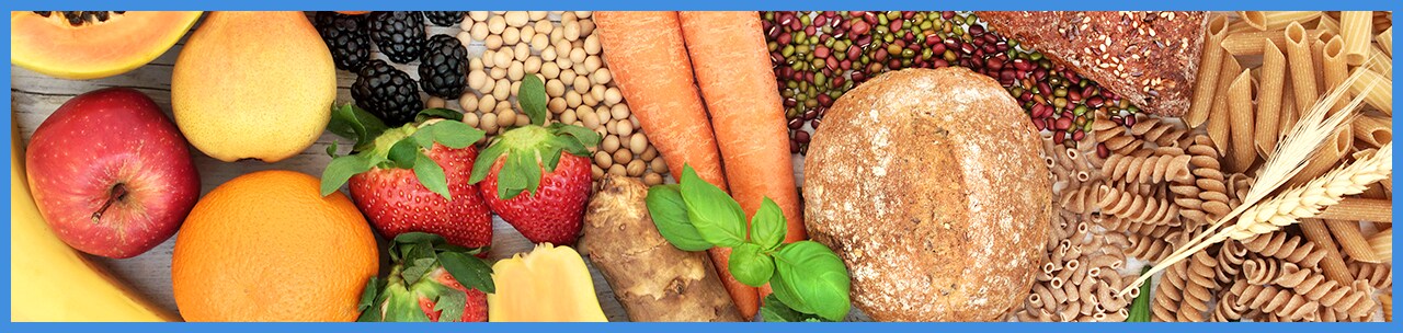 Breads, fruits, veggies