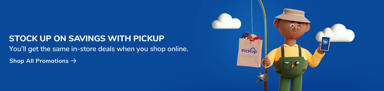 Click to Shop all promotions and stock up on savings with pickup. You’ll get the same in-store deals when you shop online.