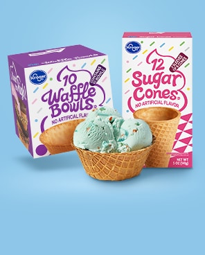 Sundae cones and dishes.